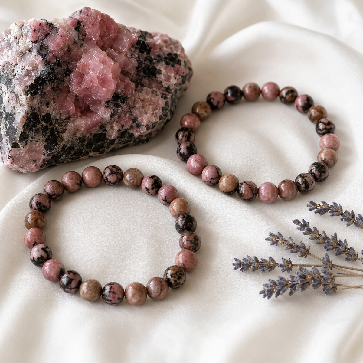 Rhodonite Bracelet (Empathy and Dispelling Negative Energy).