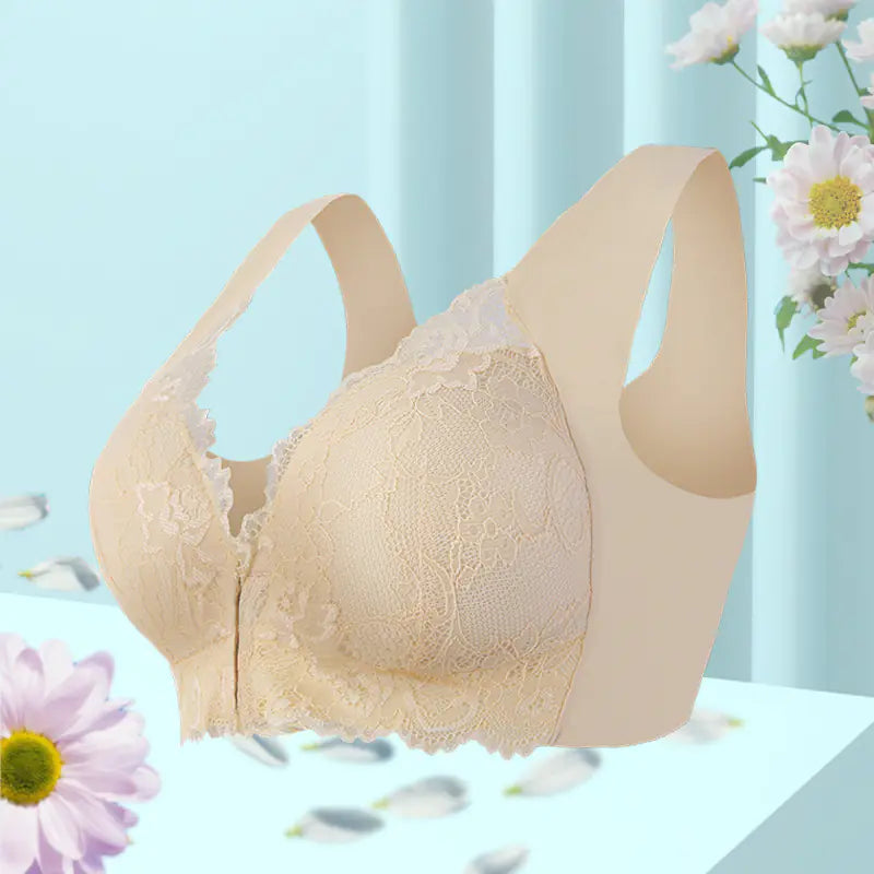 Lace Wireless Bra for Women - Plus Size Front Closure - Lingerie