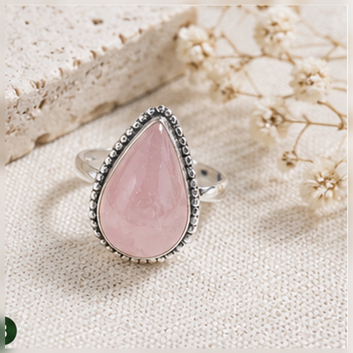 Rose Quartz rings – Gemstone rings Natural Crystal Healing Jewelry Collection