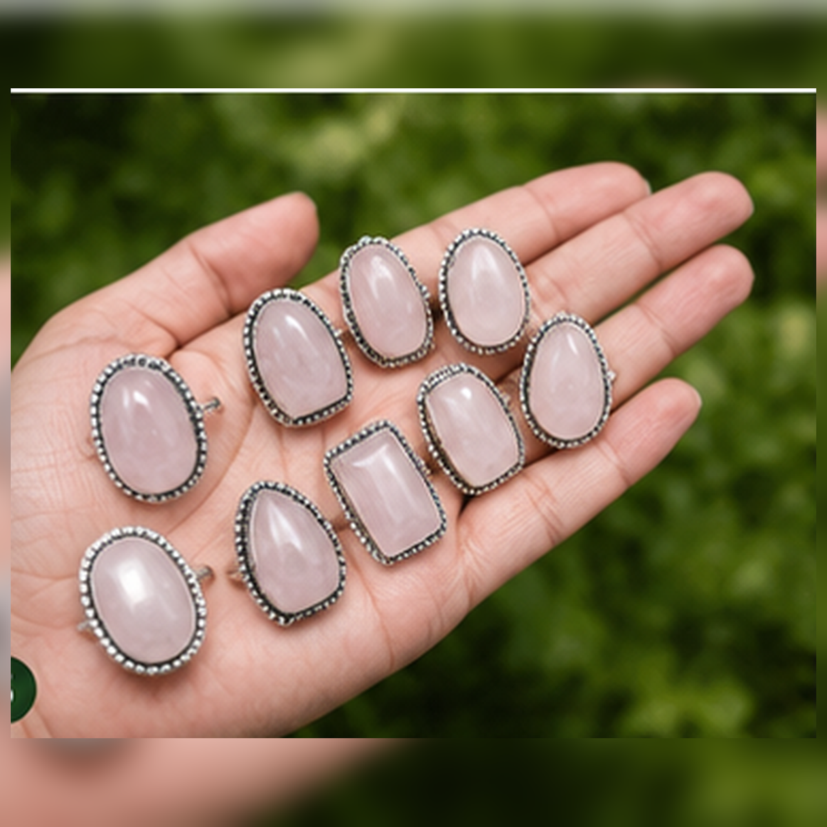 Rose Quartz rings – Gemstone rings Natural Crystal Healing Jewelry Collection