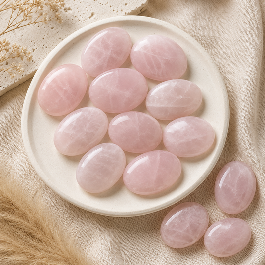 Rose Quartz Pocket Stones (Anxiety Relief and Relaxation)