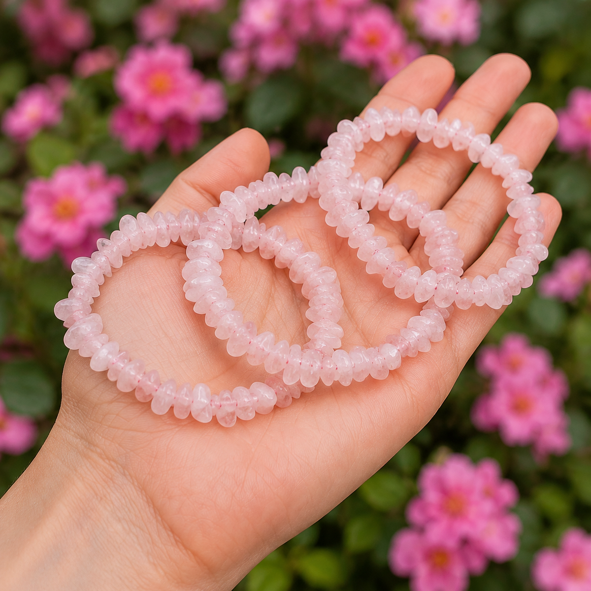 Rose Quartz Chip Bracelet (Creativity and Calming)