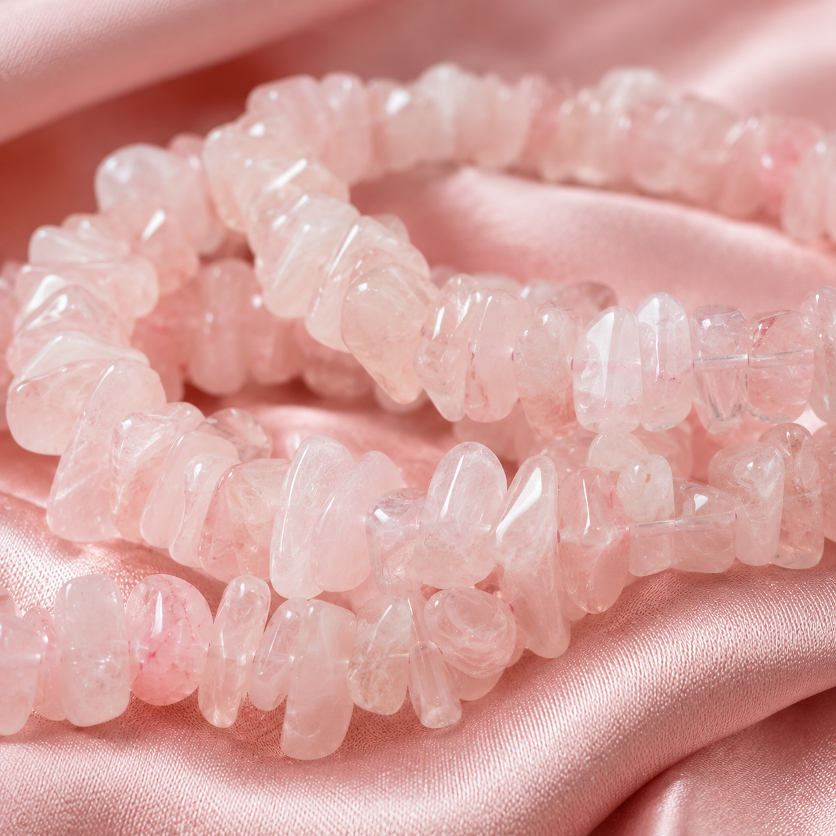 Rose Quartz Chip Bracelet (Creativity and Calming)