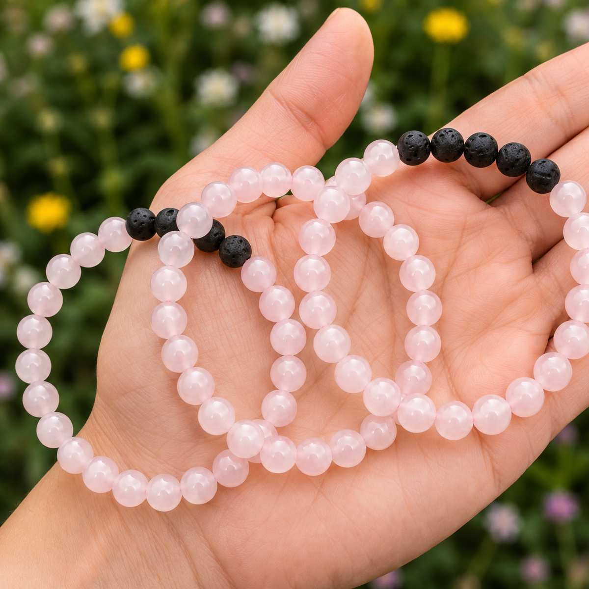 Rose Quartz Diffuser Bracelet, Lava Diffuser Jewelry, Aromatherapy, Essential Oil Bracelet, Spiritual Gift, Yoga Gift for Her