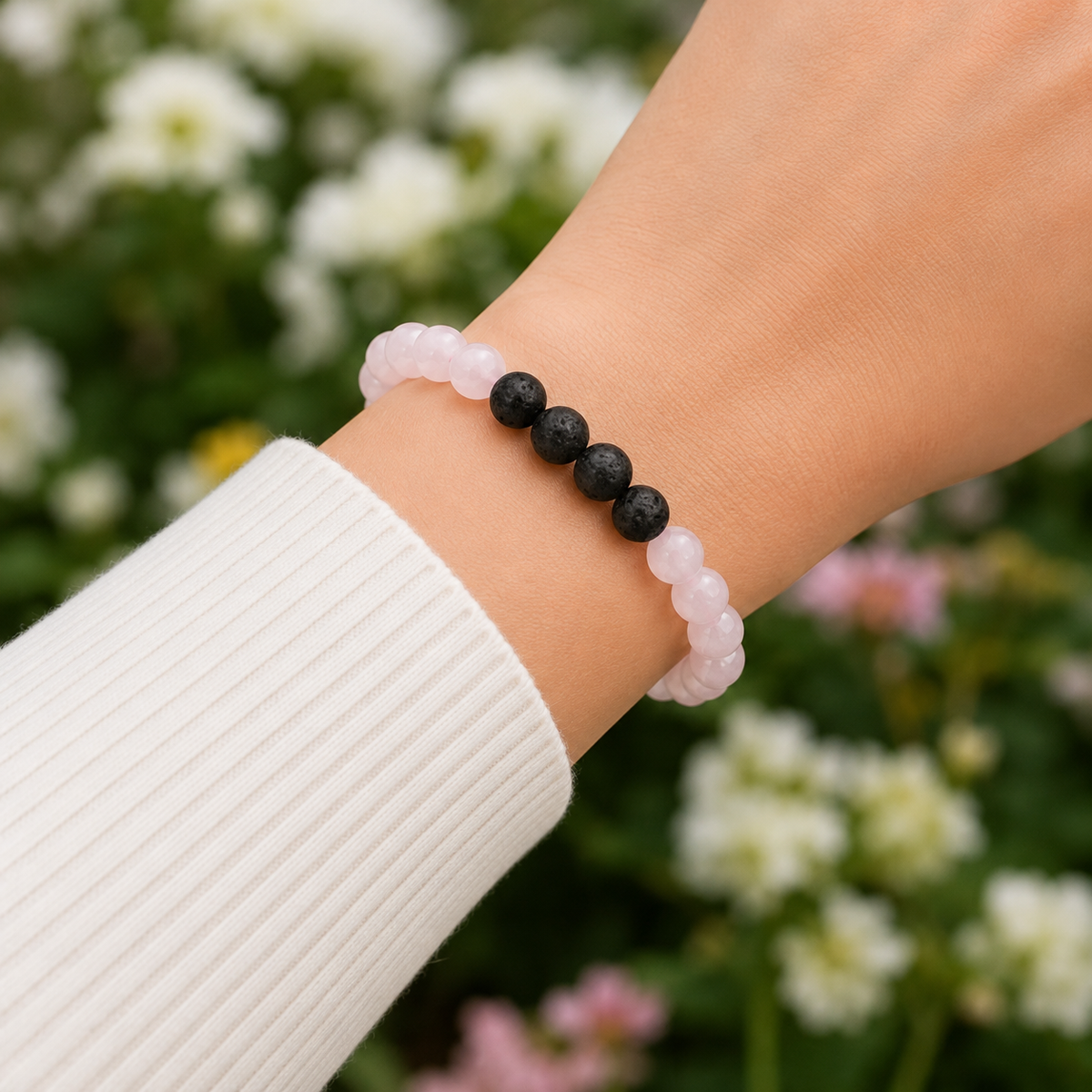Rose Quartz Diffuser Bracelet, Lava Diffuser Jewelry, Aromatherapy, Essential Oil Bracelet, Spiritual Gift, Yoga Gift for Her