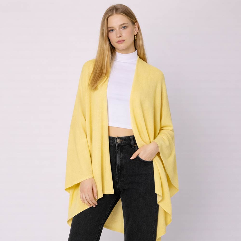 Shoulder Strap Solid Ruana Poncho