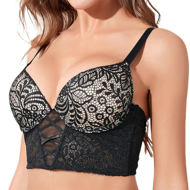 Fishbone Lace Bra with Underwire and Comfort Fit - Lingerie