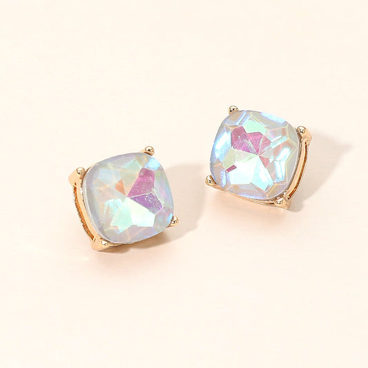Women's Square Cushion Stud Earrings