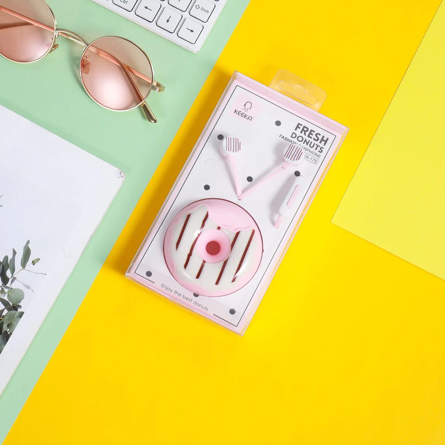 Cute Wired Headphones with Microphone and Storage Box