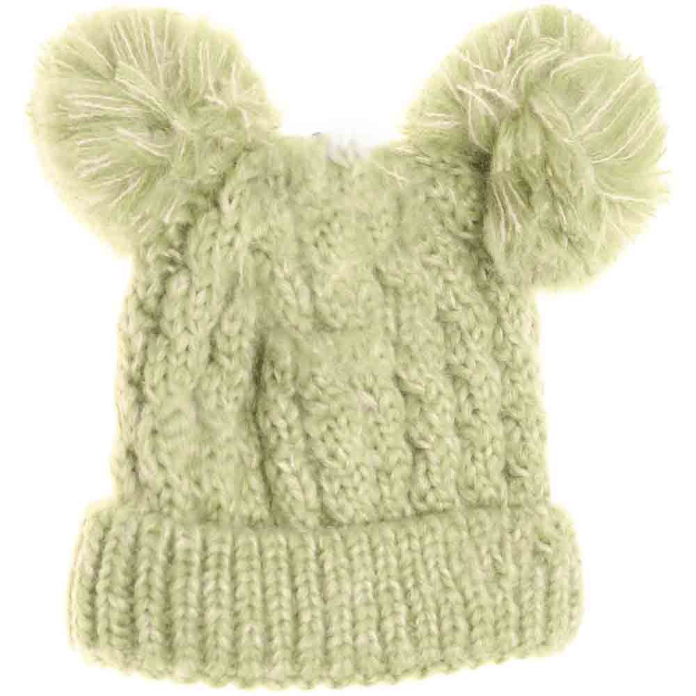 Kids Multi Tone Double Pom C.C Beanies