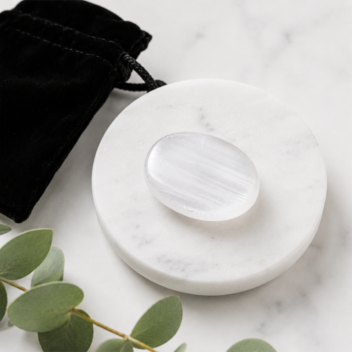 Selenite Pocket Stones (Protection and Clairvoyance )