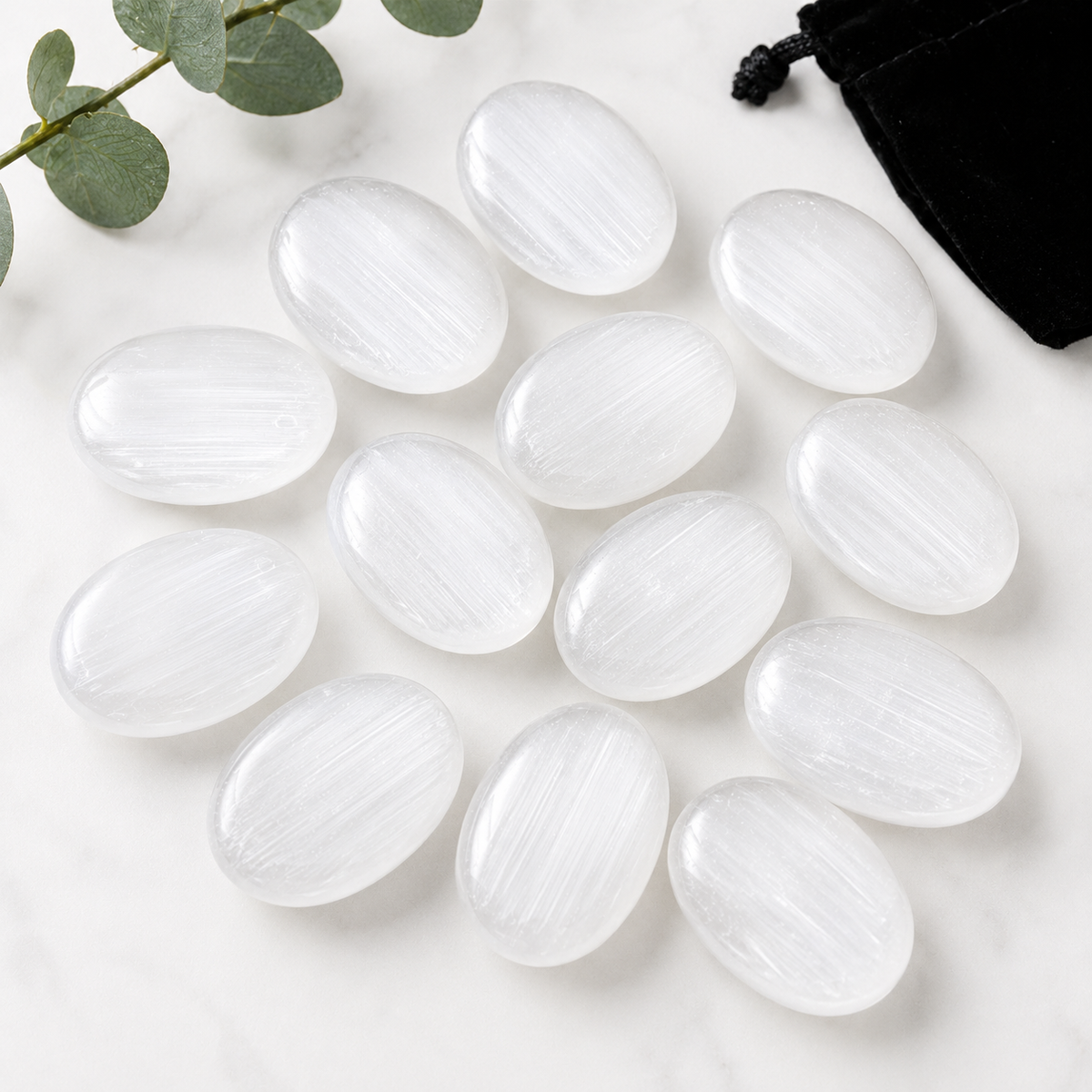 Selenite Pocket Stones (Protection and Clairvoyance )
