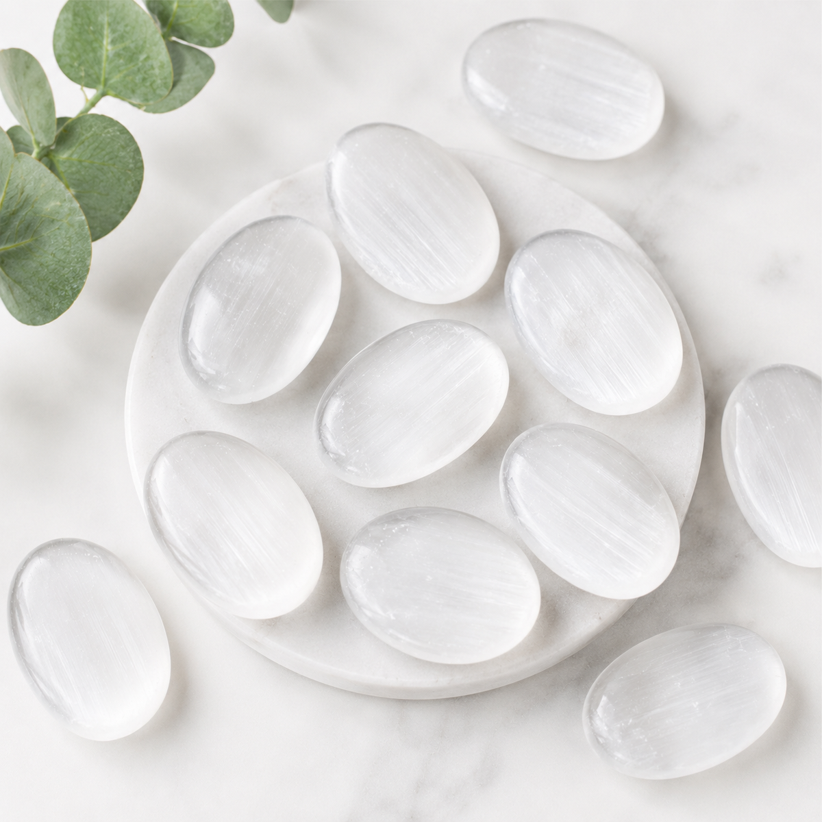 Selenite Pocket Stones (Protection and Clairvoyance )