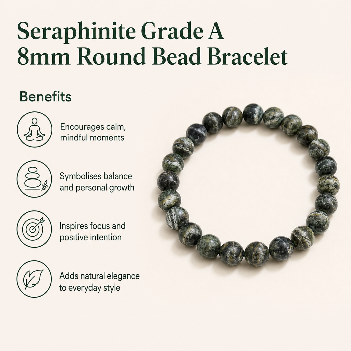 Seraphinite Bracelet (Self-Healing and Passion)