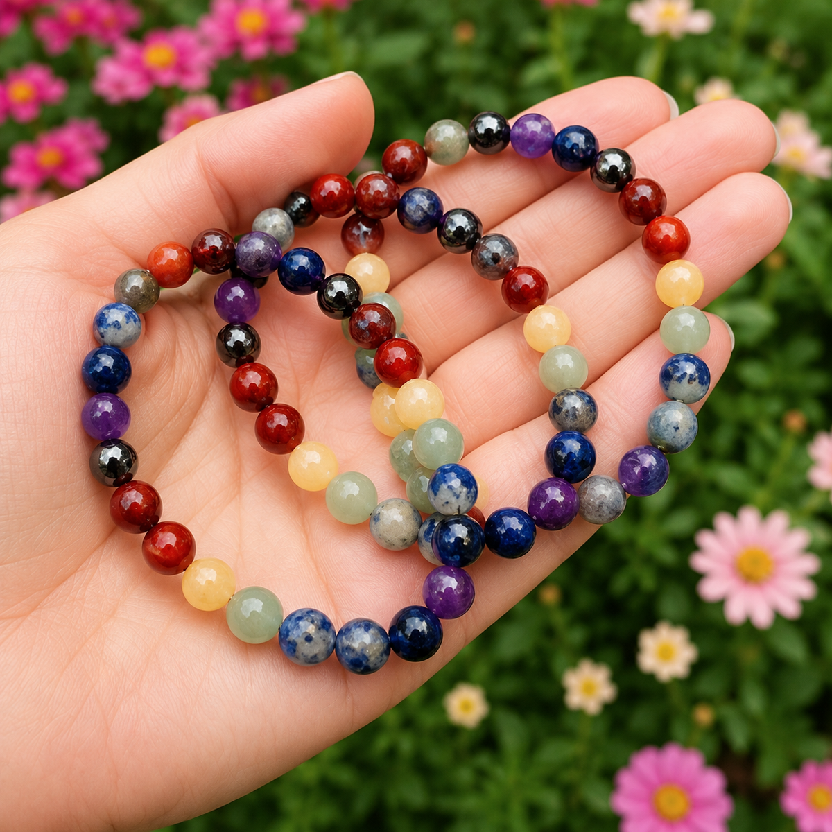 7 Chakra Bracelet, Chakra Crystals Bracelet, Yoga Reiki Healing Crystal Bracelet