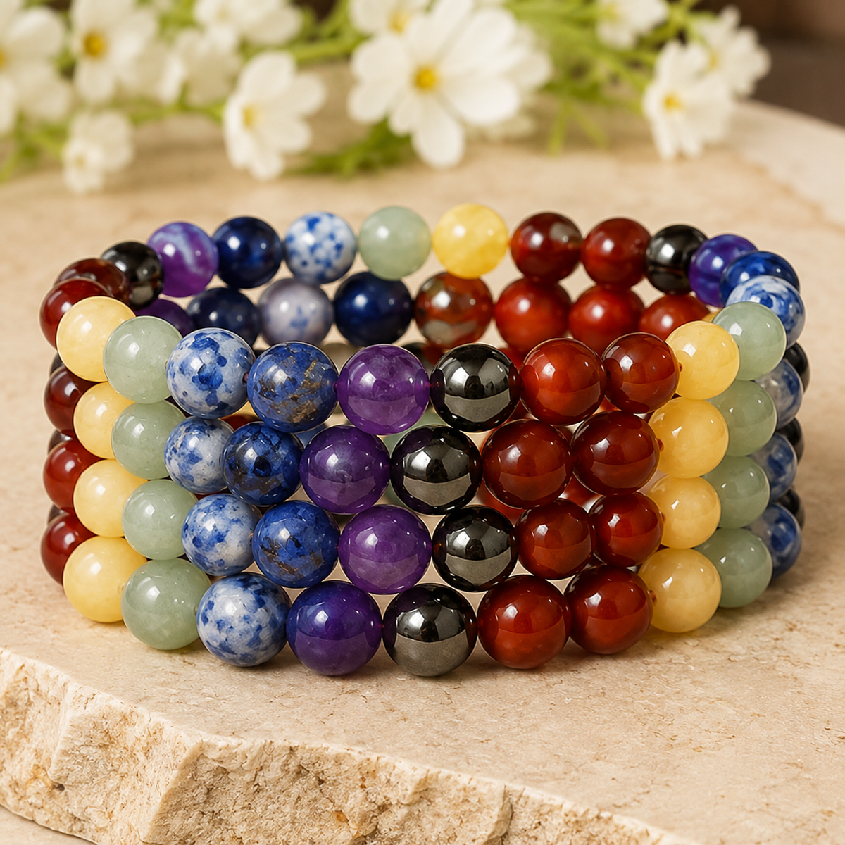 7 Chakra Bracelet, Chakra Crystals Bracelet, Yoga Reiki Healing Crystal Bracelet