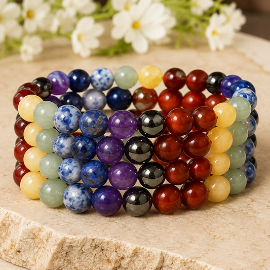 7 Chakra Bracelet, Chakra Crystals Bracelet, Yoga Reiki Healing Crystal Bracelet