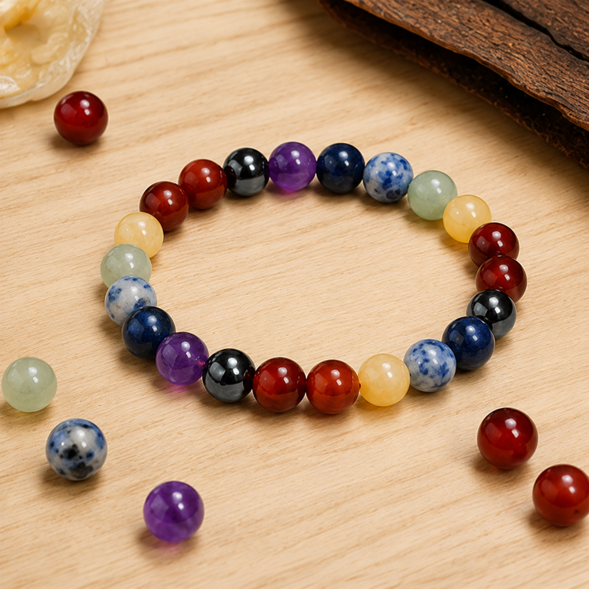 7 Chakra Bracelet, Chakra Crystals Bracelet, Yoga Reiki Healing Crystal Bracelet