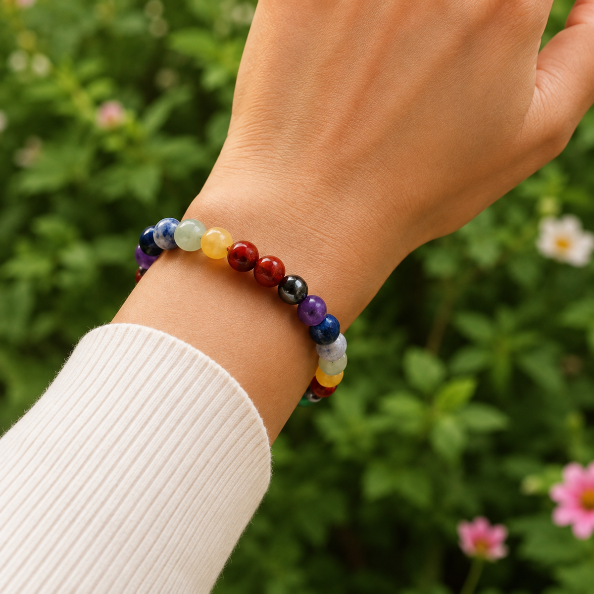7 Chakra Bracelet, Chakra Crystals Bracelet, Yoga Reiki Healing Crystal Bracelet