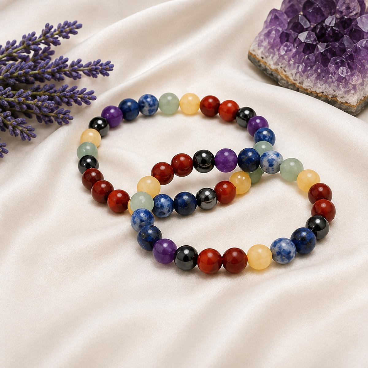 7 Chakra Bracelet, Chakra Crystals Bracelet, Yoga Reiki Healing Crystal Bracelet