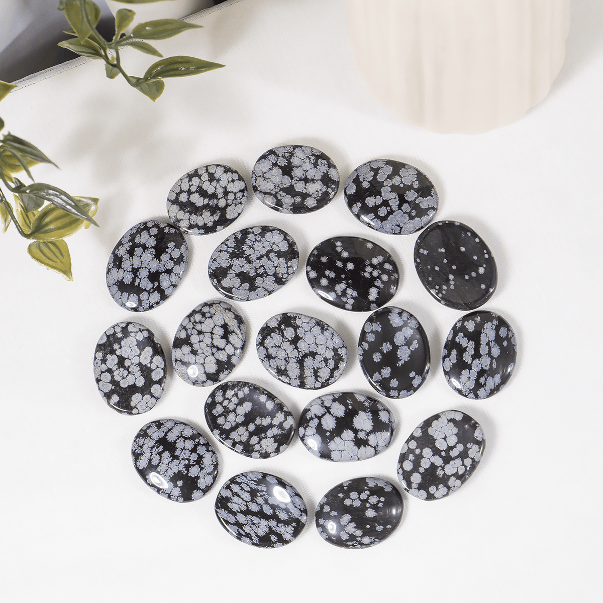 Snowflake Obsidian Pocket Stones (Angelic Communication and Past Life Recall)