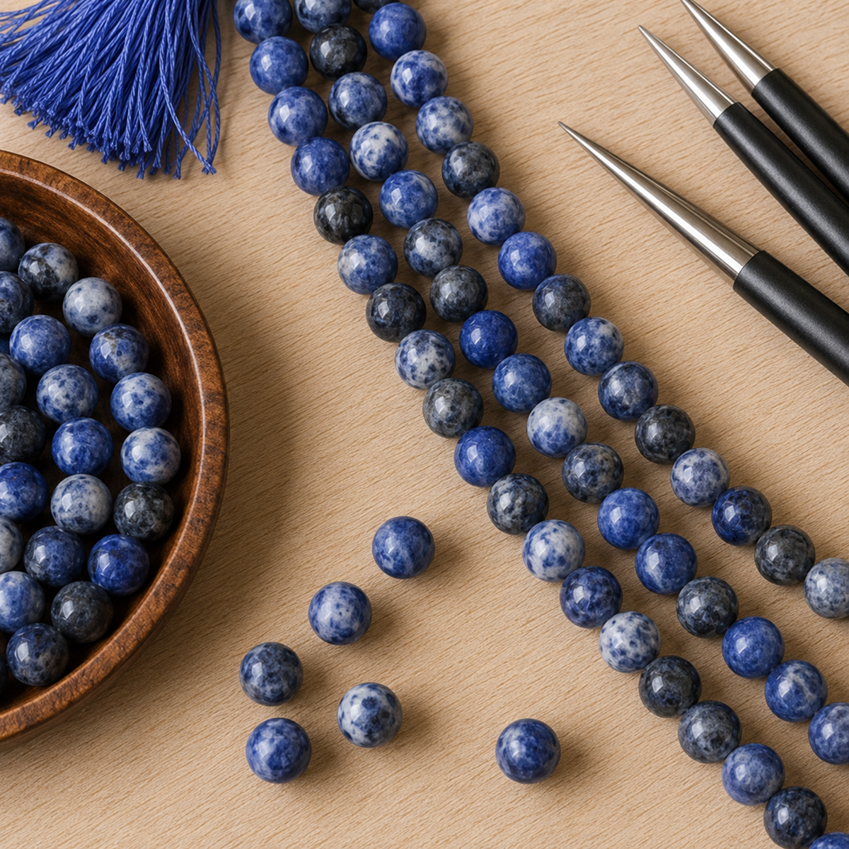 Sodalite Beads, Natural Round Crystal Beads 4mm to 12mm