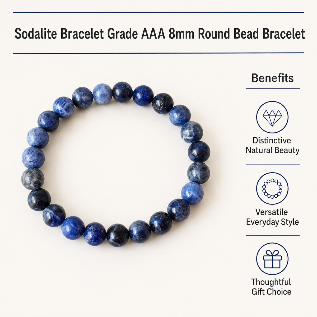 Sodalite Bracelet (Emotional Balance and Self-Acceptance)