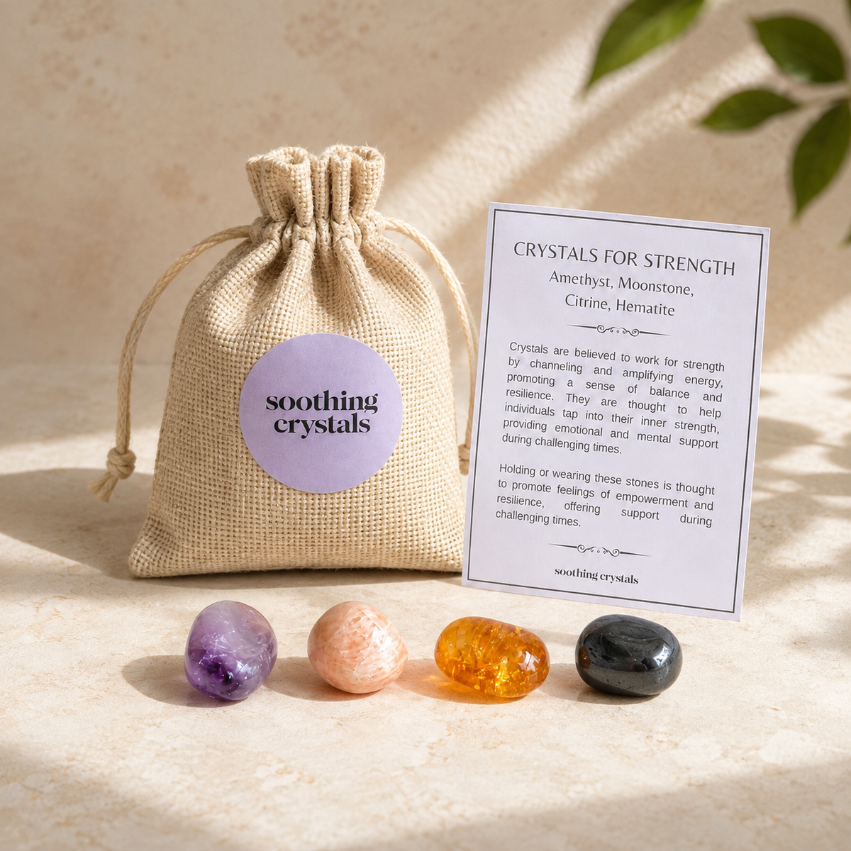 Enhances STRENGTH Crystal Kit, Gemstone Tumble Kit, Strength Crystal Gift Set
