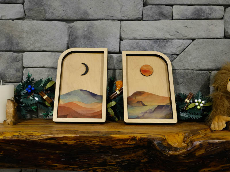 Sun and Moon Wall Art | Handmade Wooden Celestial Decor