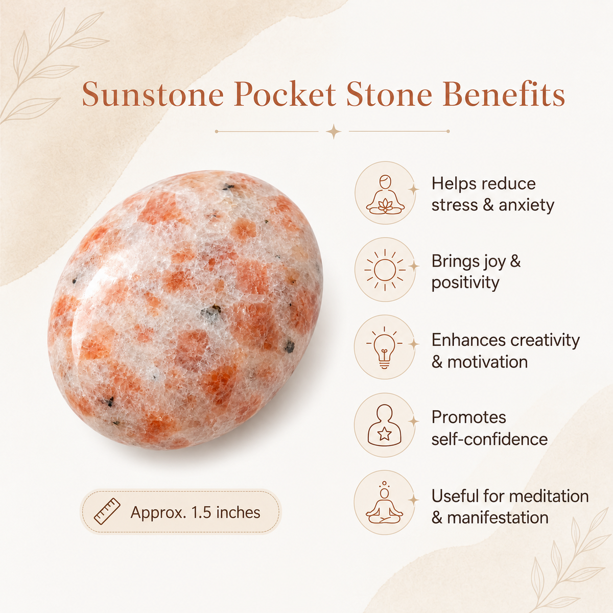 Sunstone Pocket Stones (Protection and Transformation )
