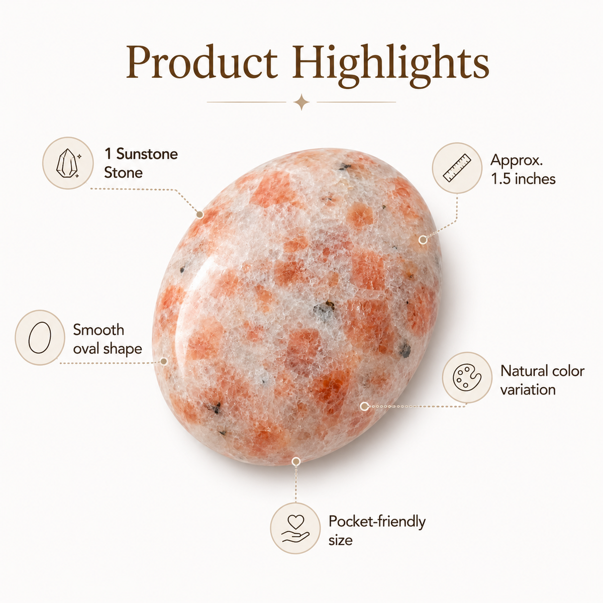 Sunstone Pocket Stones (Protection and Transformation )