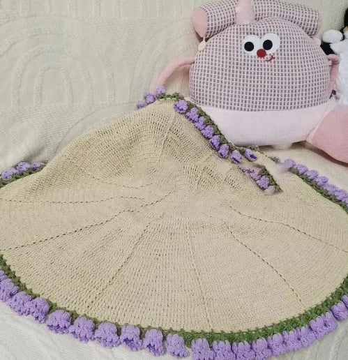 Crocheted Flower Blanket - 888