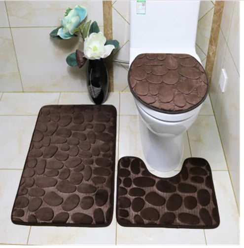 3-Piece Non-Slip Bathroom Rug Set - 888