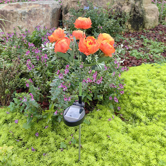 Solar LED Peony Garden Light for Outdoor Decoration - 888