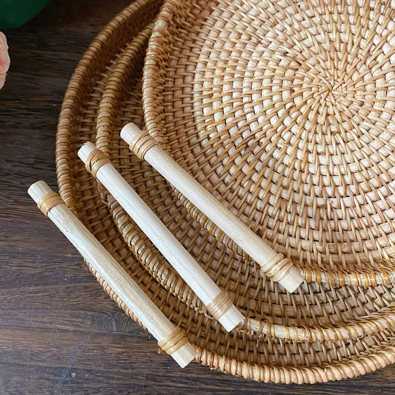Vietnamese Woven Rattan Snack Storage Basket (Small)