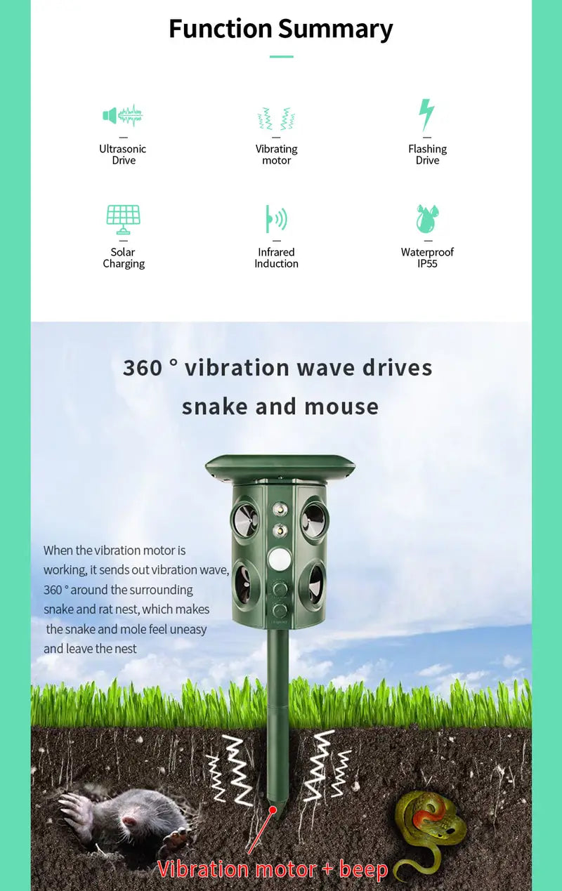 Outdoor Waterproof Solar Animal Repeller (1pc) - 888