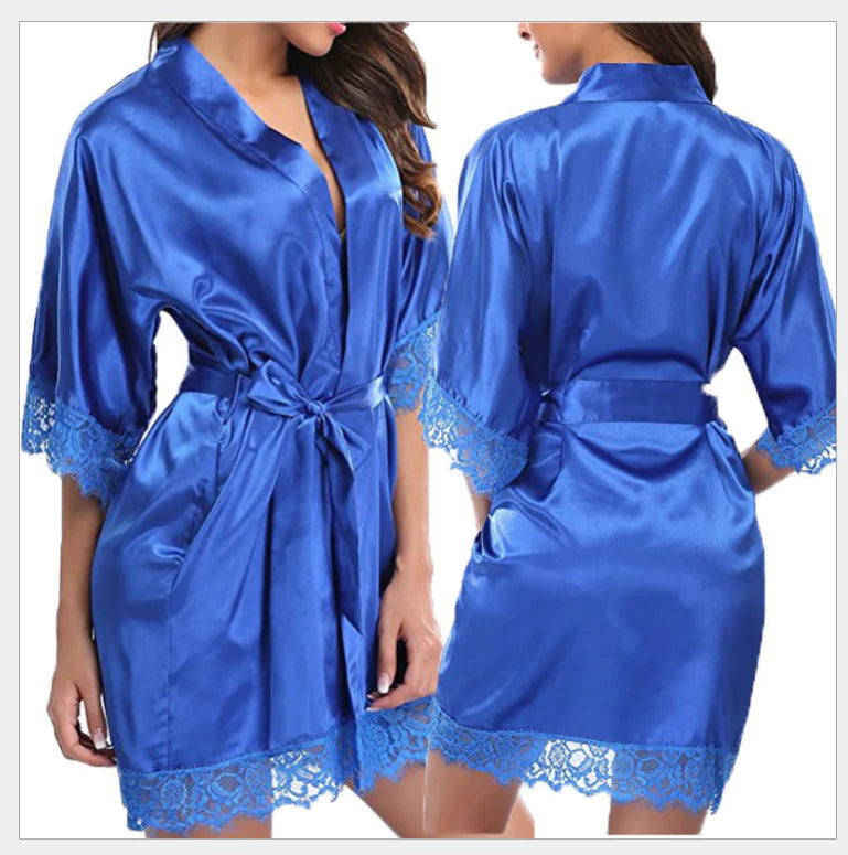 Plus Size Silk Feel Nightgown and Lingerie Set