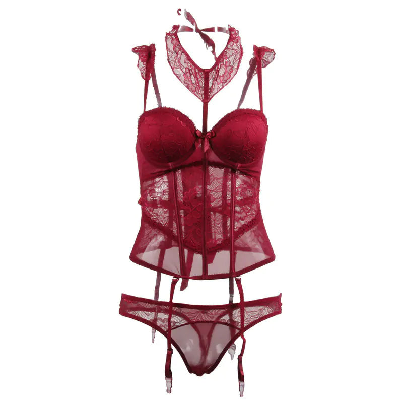 Lace Bodysuit and Stockings Set for Intimate Wear - Lingerie