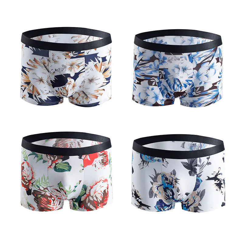 Men's Breathable Boxer Shorts with Fashion Print- Lingerie