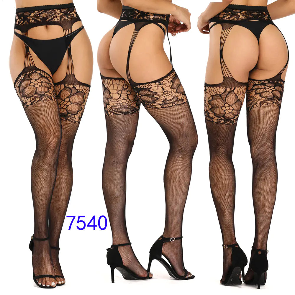 New Women's High Elasticity Open-Crotch Fishnet Stockings - Lingerie