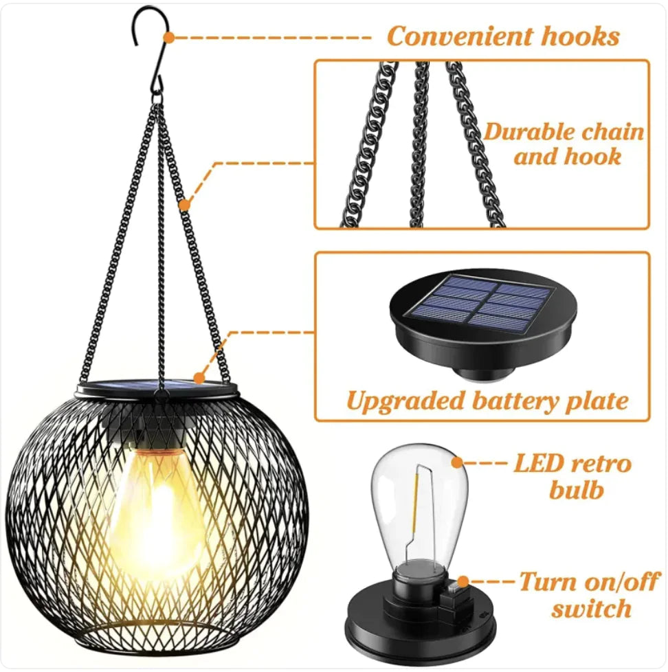 Modern Solar-Powered Hanging Garden Lamp - 888