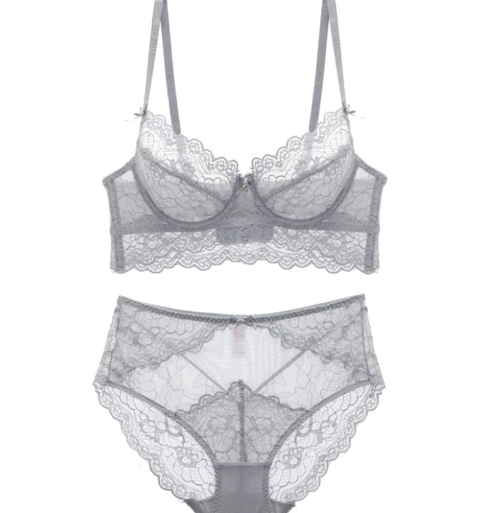 Lace Sexy Lingerie Set with Comfort Wireless Bra