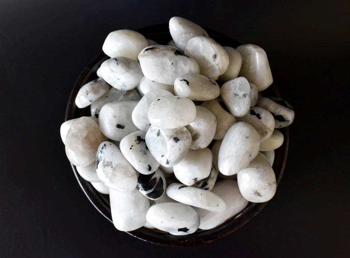 Rainbow Moonstone Tumbled Stone A Grade, Medium Tumbled Stone (Pack of 4oz, 1/2 lb and 1 lb)