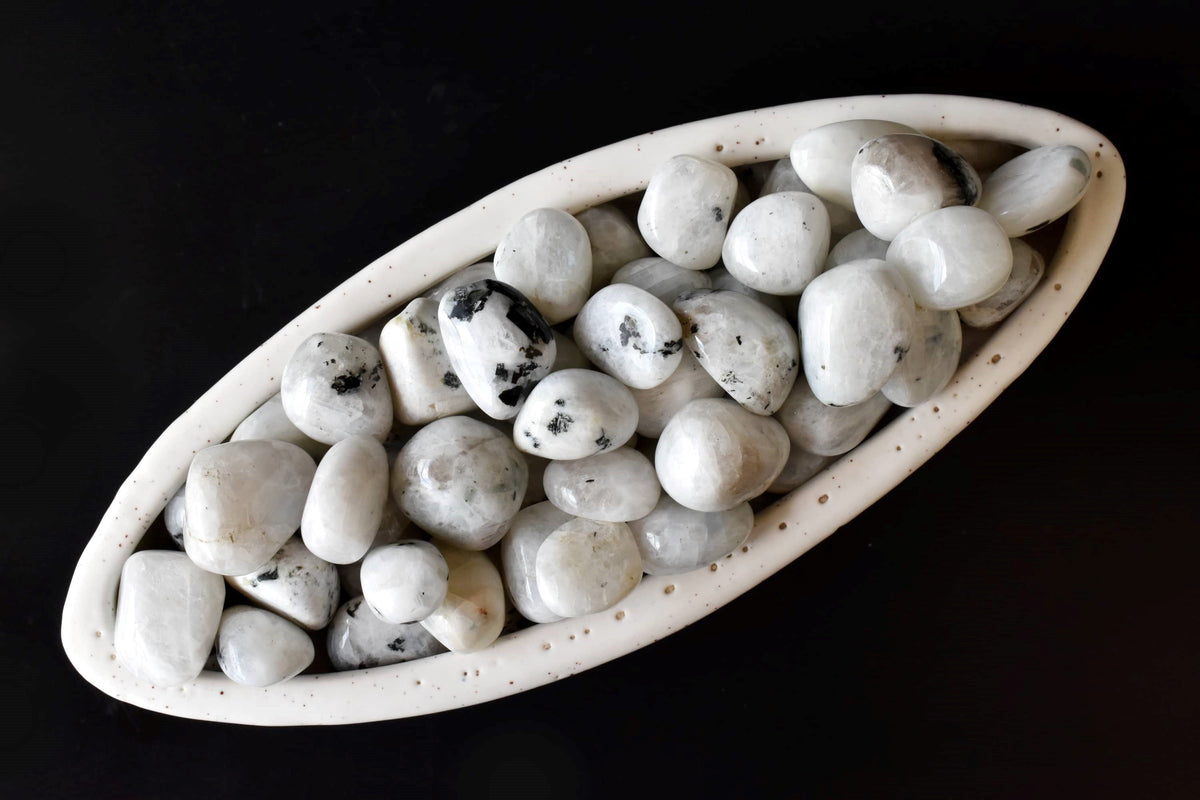 Rainbow Moonstone Tumbled Stone A Grade, Medium Tumbled Stone (Pack of 4oz, 1/2 lb and 1 lb)