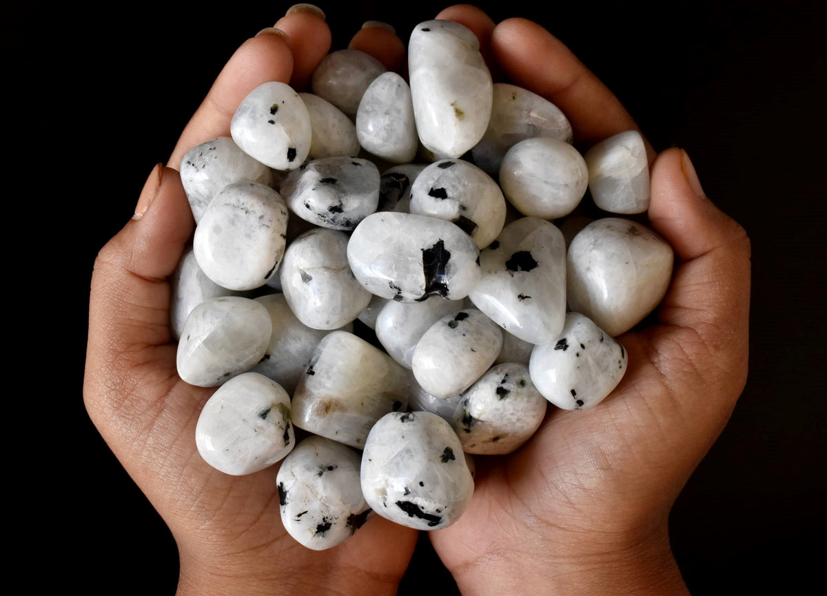 Rainbow Moonstone Tumbled Stone A Grade, Medium Tumbled Stone (Pack of 4oz, 1/2 lb and 1 lb)