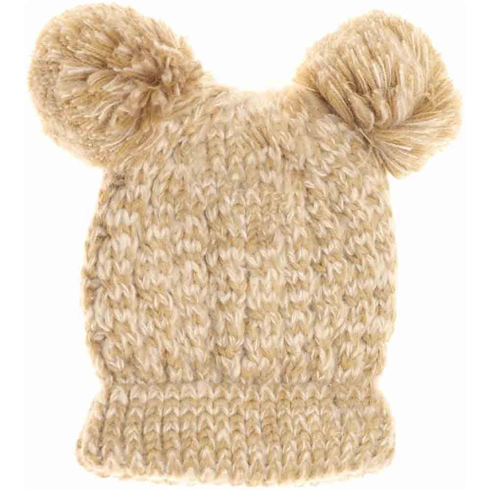 Kids Multi Tone Double Pom C.C Beanies