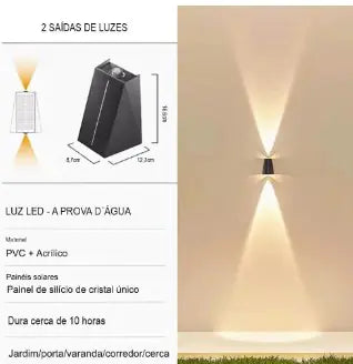 Modern Solar LED Wall Light for Outdoor Spaces (One Unit)