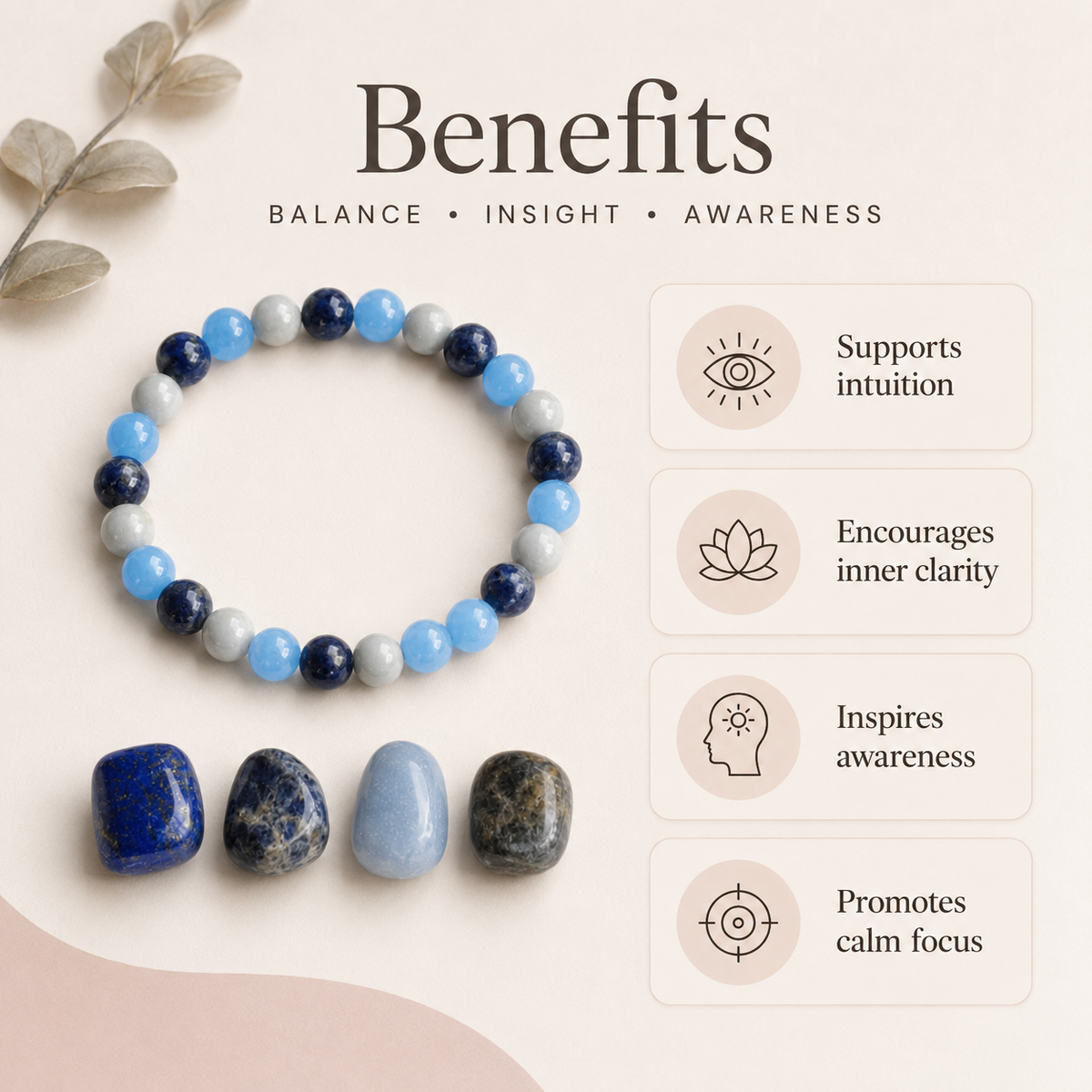 THIRD EYE Chakra Crystals Kit, Chakra's Stones Tumbled Set, Chakra's Gift
