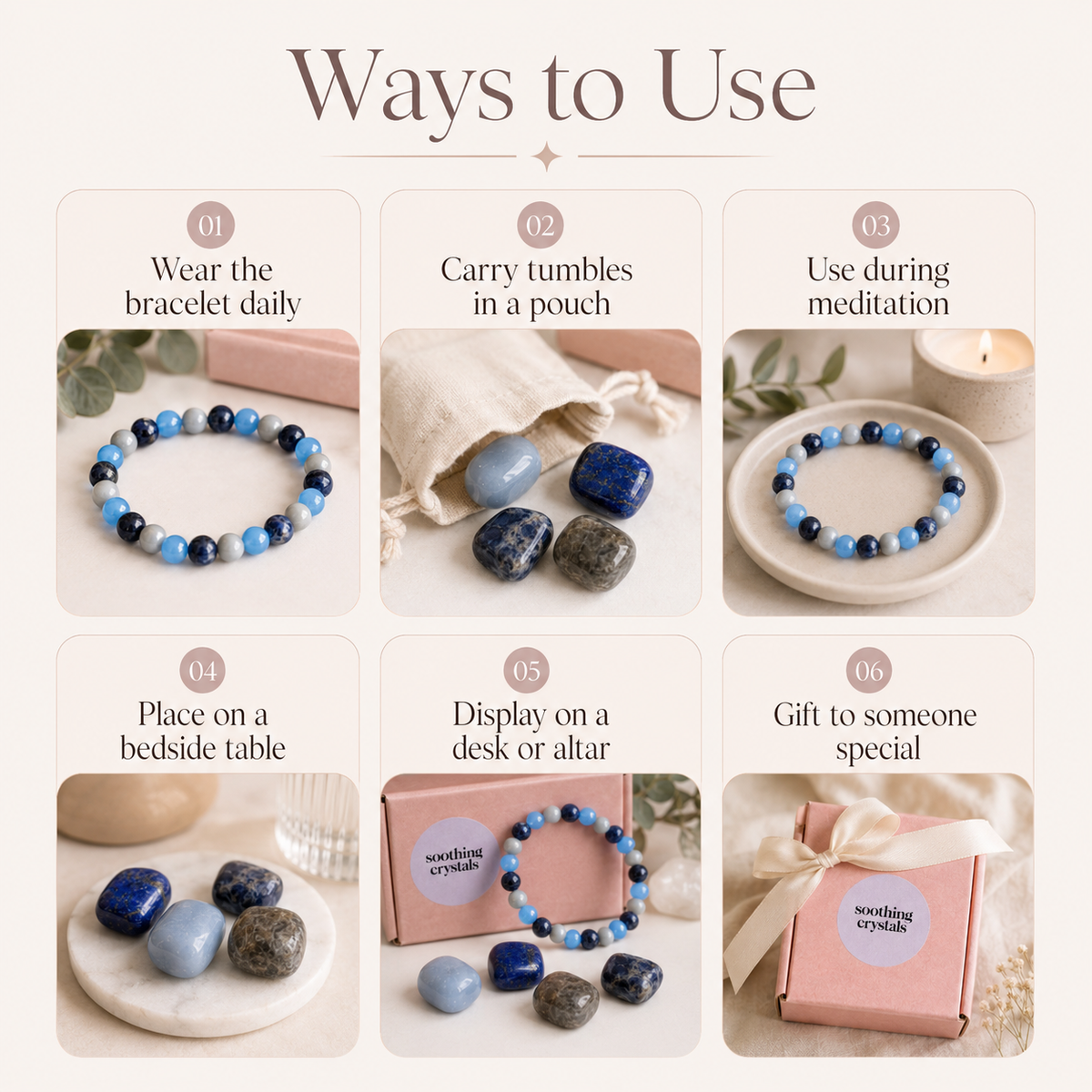 THIRD EYE Chakra Crystals Kit, Chakra's Stones Tumbled Set, Chakra's Gift