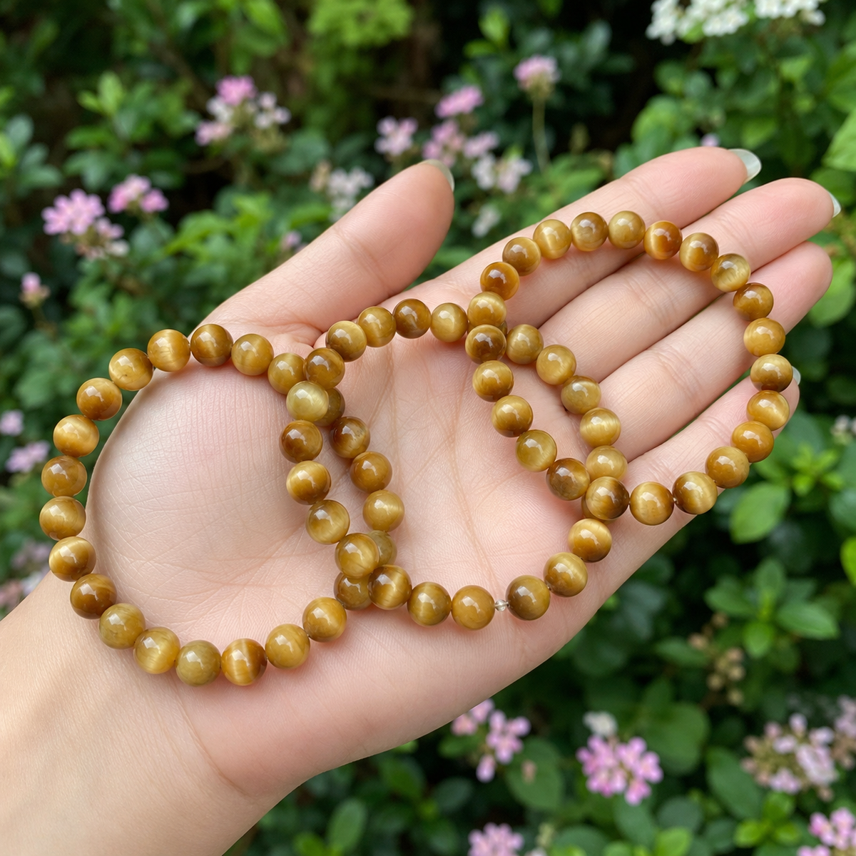 Yellow Heated Tiger Cats Eye Bracelet (Prosperity and Creativity)